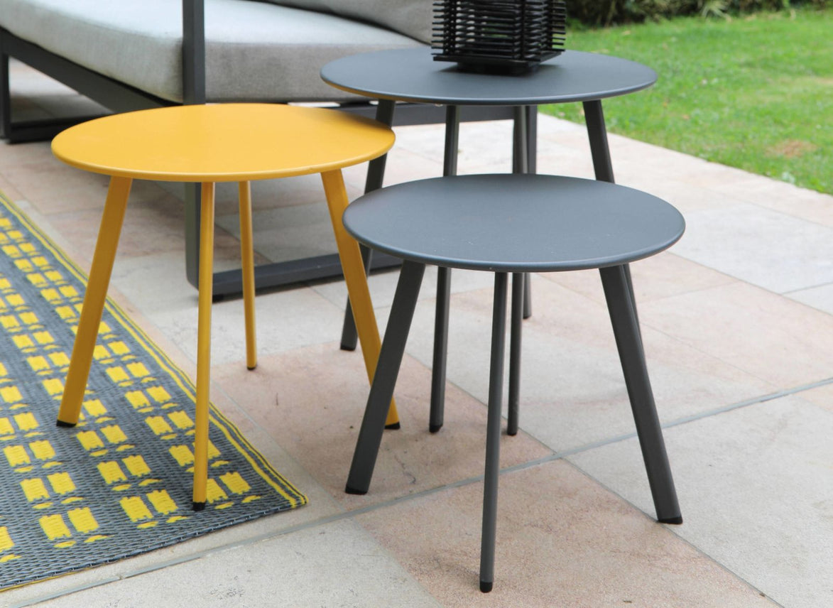 Lot de 3 tables basses Massaï Ø40, Ø45 et Ø50 cm