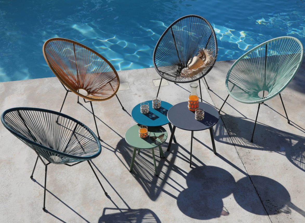 Lot de 3 tables basses Massaï Ø40, Ø45 et Ø50 cm