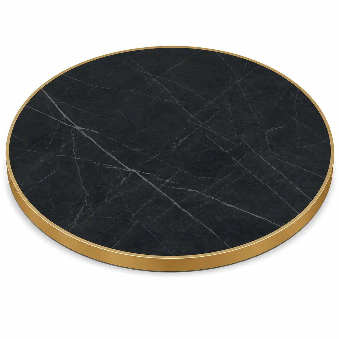 Plateau de table Capri rond – Chant laiton bakélisé