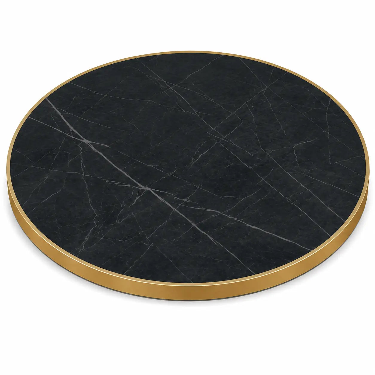 Plateau de table Capri rond – Chant laiton bakélisé