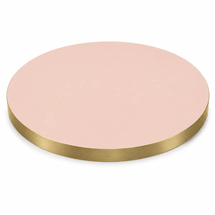 Plateau de table Capri rond – Chant PVC effet laiton