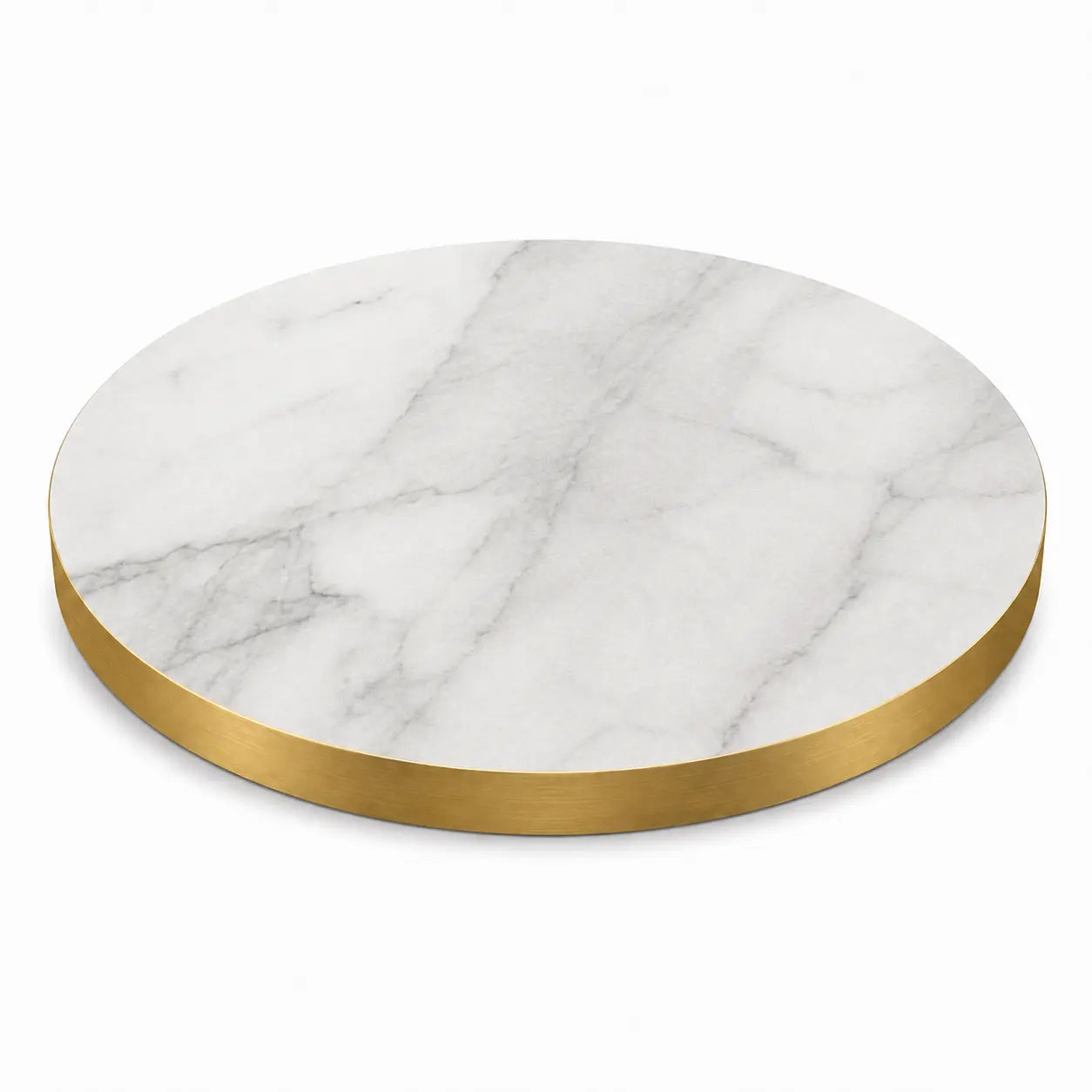 Plateau de table Capri rond – Chant PVC effet laiton
