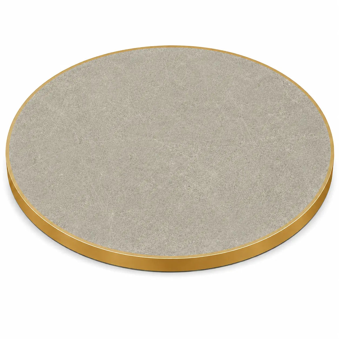 Plateau de table Capri rond – Chant laiton bakélisé
