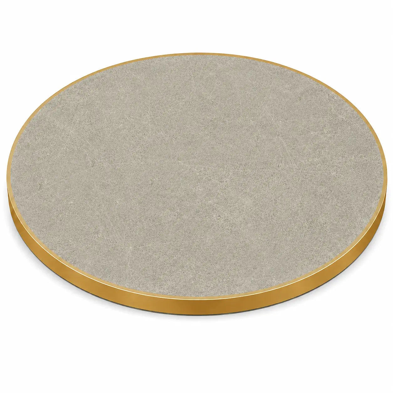 Plateau de table Capri rond – Chant laiton bakélisé