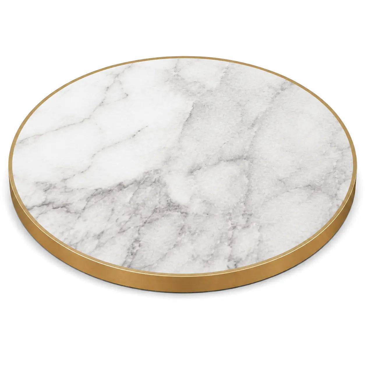 Plateau de table Capri rond – Chant laiton bakélisé