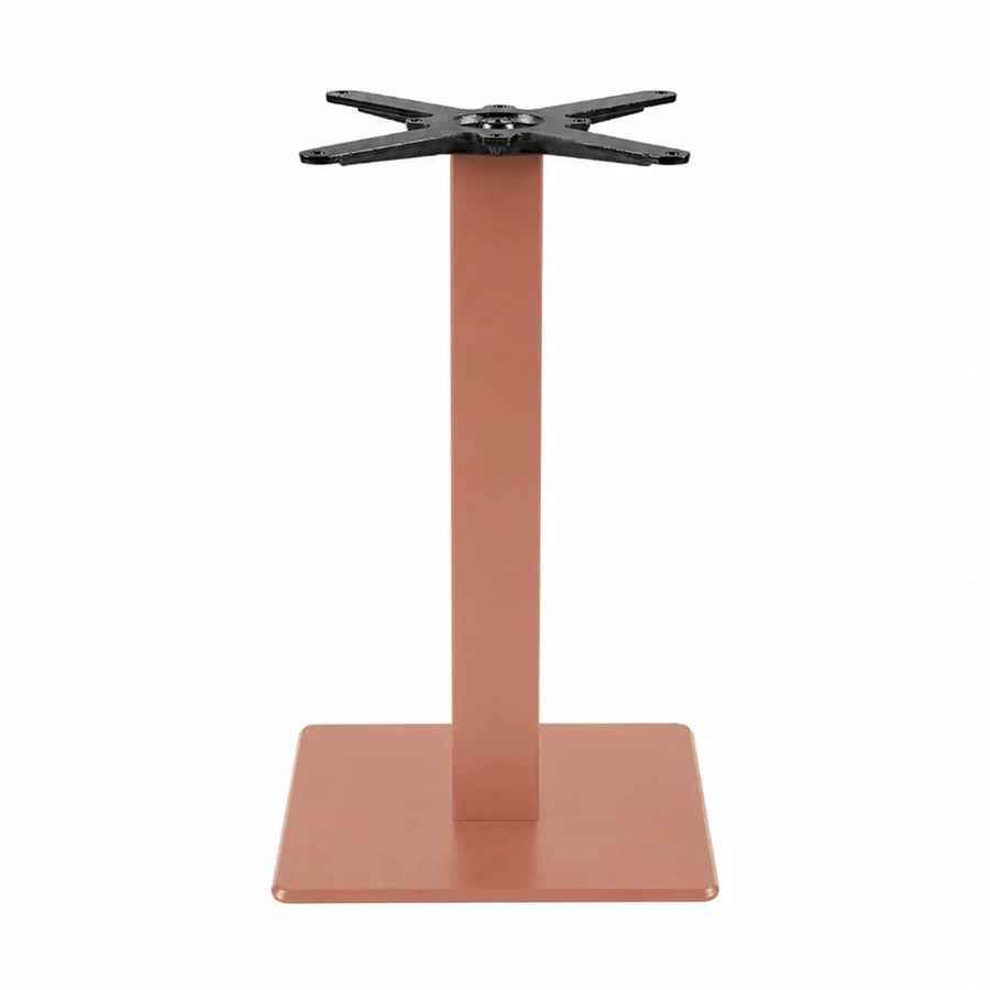 Piètement de table Lionel carré 73 cm — base carrée s'alignant le long des banquettes