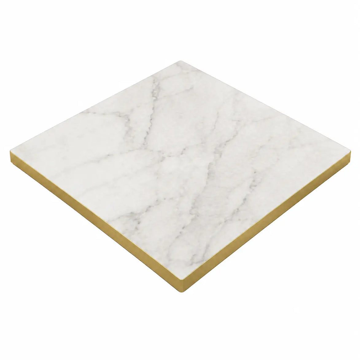 Plateau de table Capri carré – Chant PVC effet laiton
