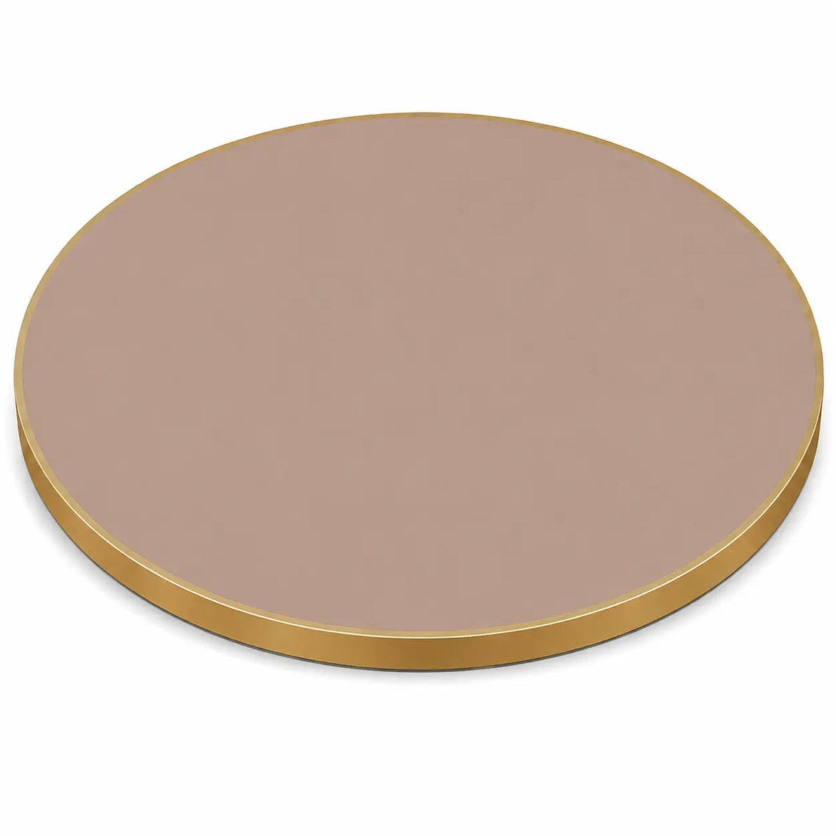 Plateau de table Capri rond – Chant laiton bakélisé