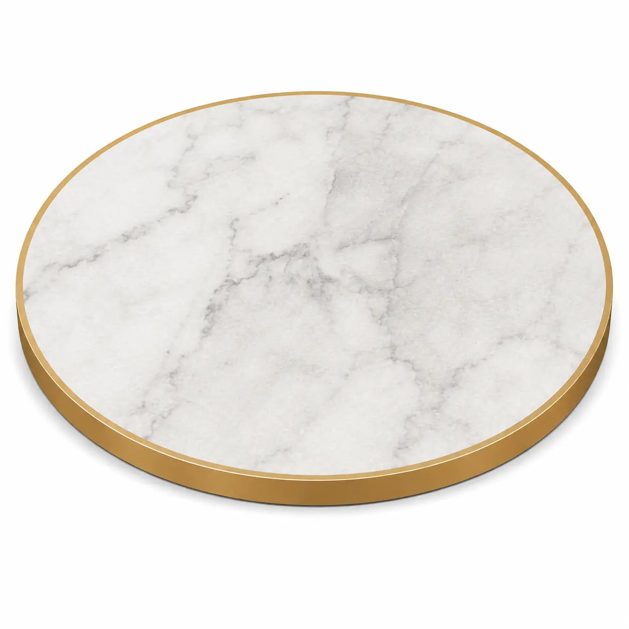 Plateau de table Capri rond – Chant laiton bakélisé