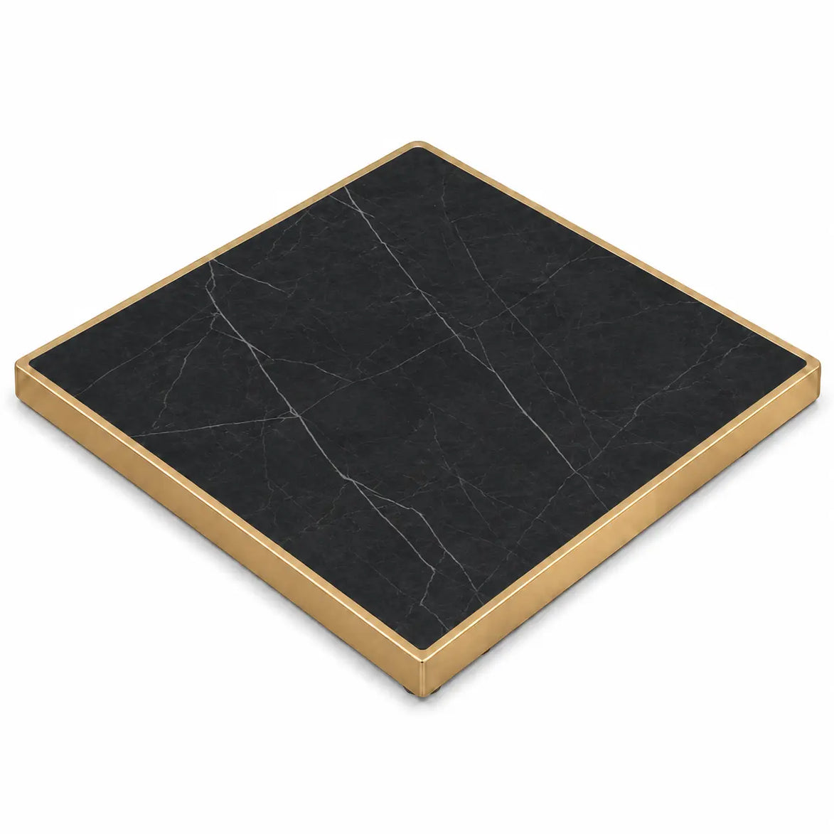 Plateau de table Capri carré – Chant laiton bakélisé