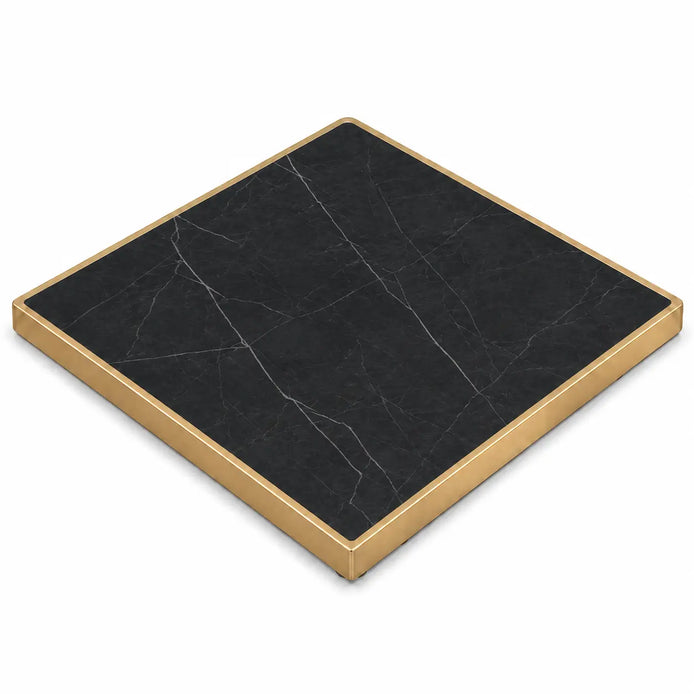Plateau de table Capri carré – Chant laiton bakélisé