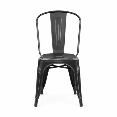 Chaise Rimini — chaise de bistrot métal patiné vintage, coloris Noir