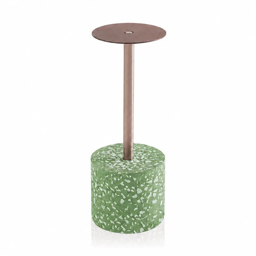 Piètement Sienna STONE X rond 73 cm — base béton à inserts inox minérale