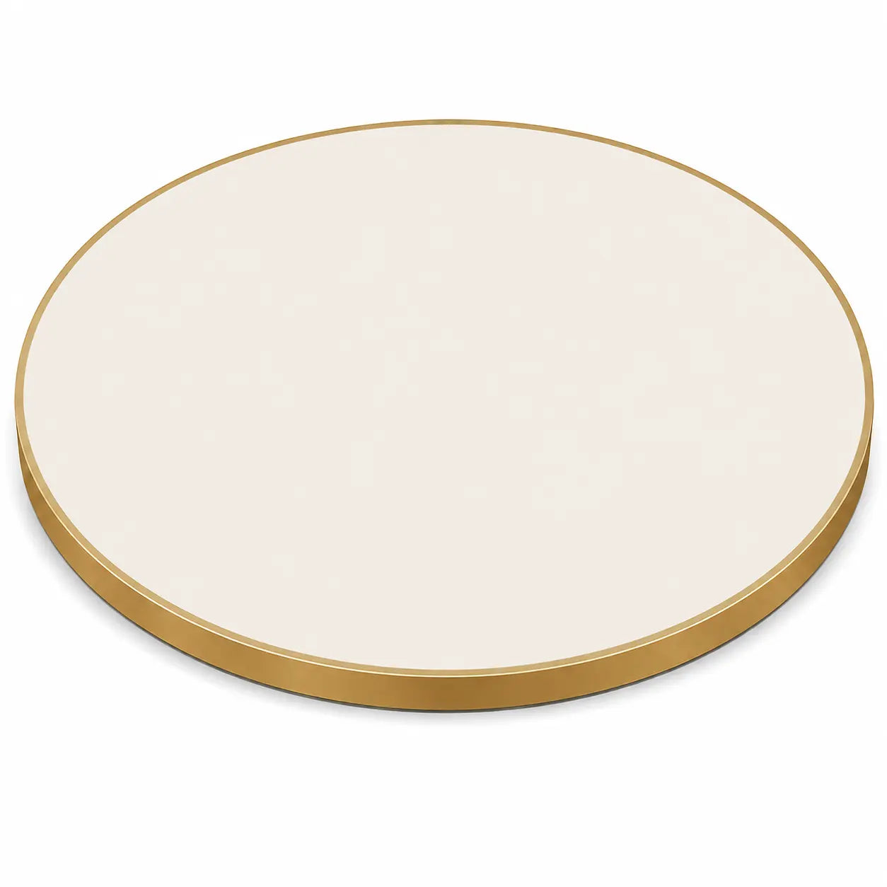 Plateau de table Capri rond – Chant laiton bakélisé