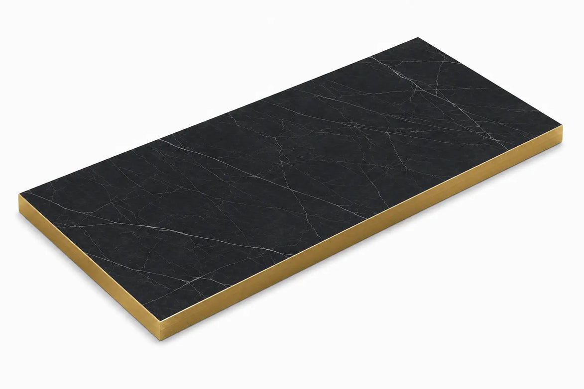 Plateau de table Capri rectangle – Chant PVC effet laiton