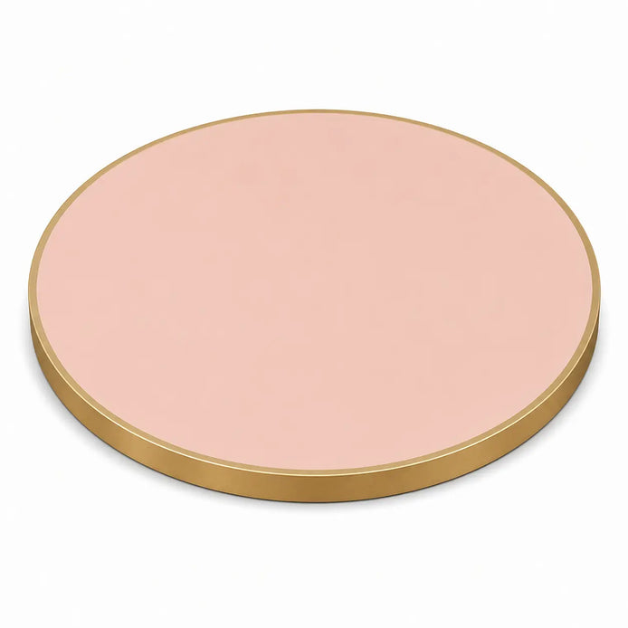Plateau de table Capri rond – Chant laiton bakélisé