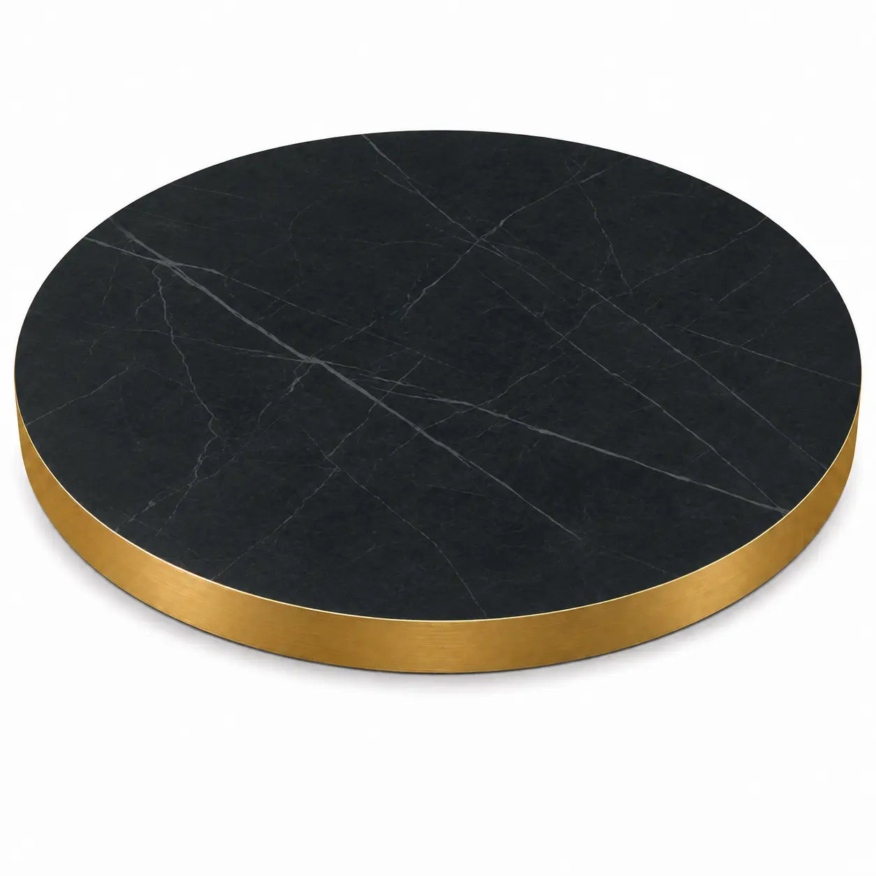 Plateau de table Capri rond – Chant PVC effet laiton
