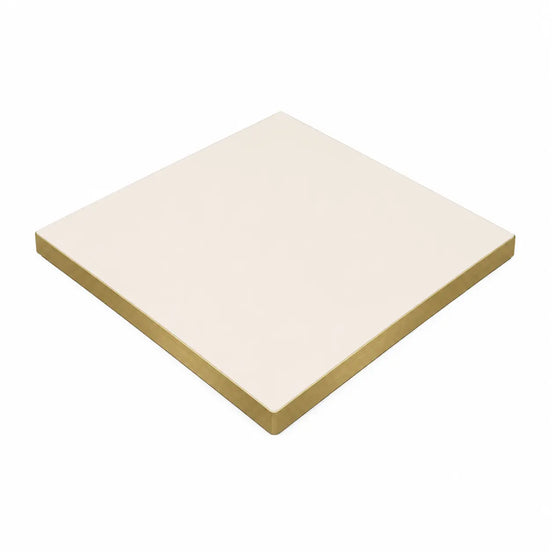 Plateau de table Capri carré – Chant PVC effet laiton