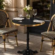 Table complète Monza - Cerclage laiton  Ø60 cm