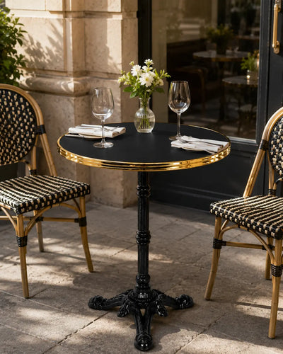 Table complète Monza - Cerclage laiton  Ø60 cm