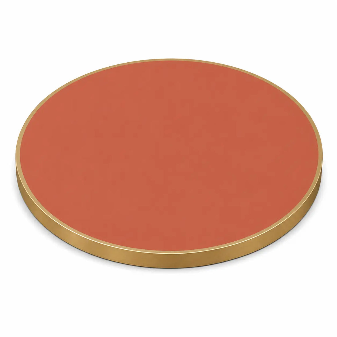 Plateau de table Capri rond – Chant laiton bakélisé