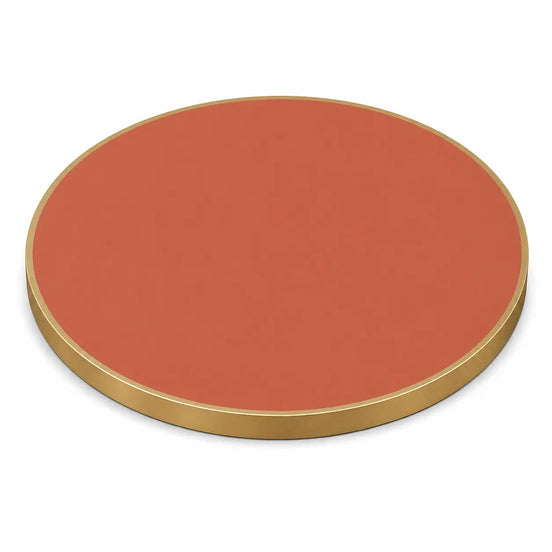 Plateau de table Capri rond – Chant laiton bakélisé