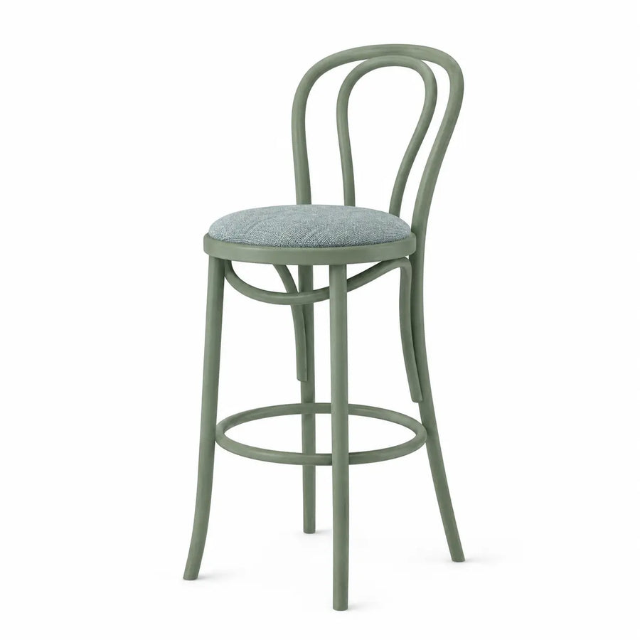 Tabouret Bonaparte — tabouret de comptoir en hêtre massif à assise tapissée