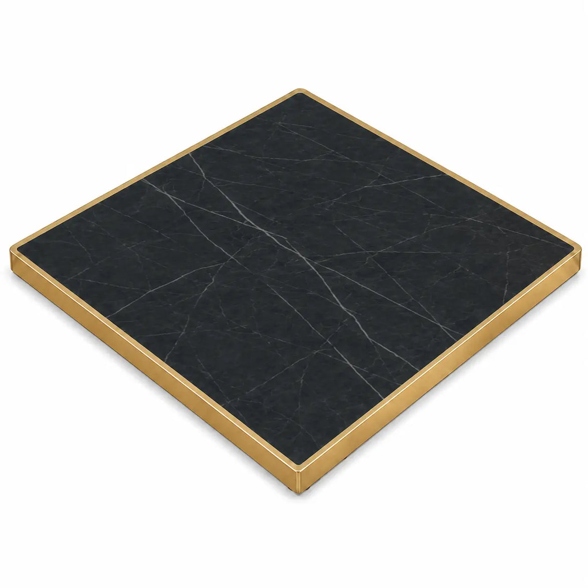 Plateau de table Capri carré – Chant laiton bakélisé