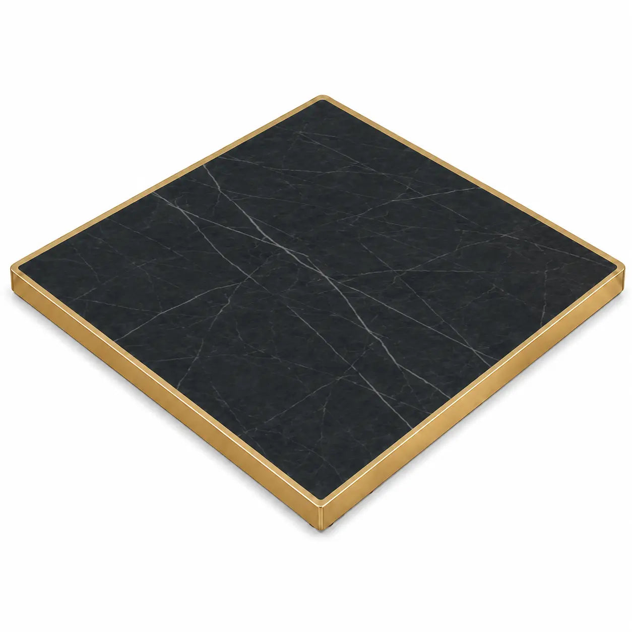 Plateau de table Capri carré – Chant laiton bakélisé