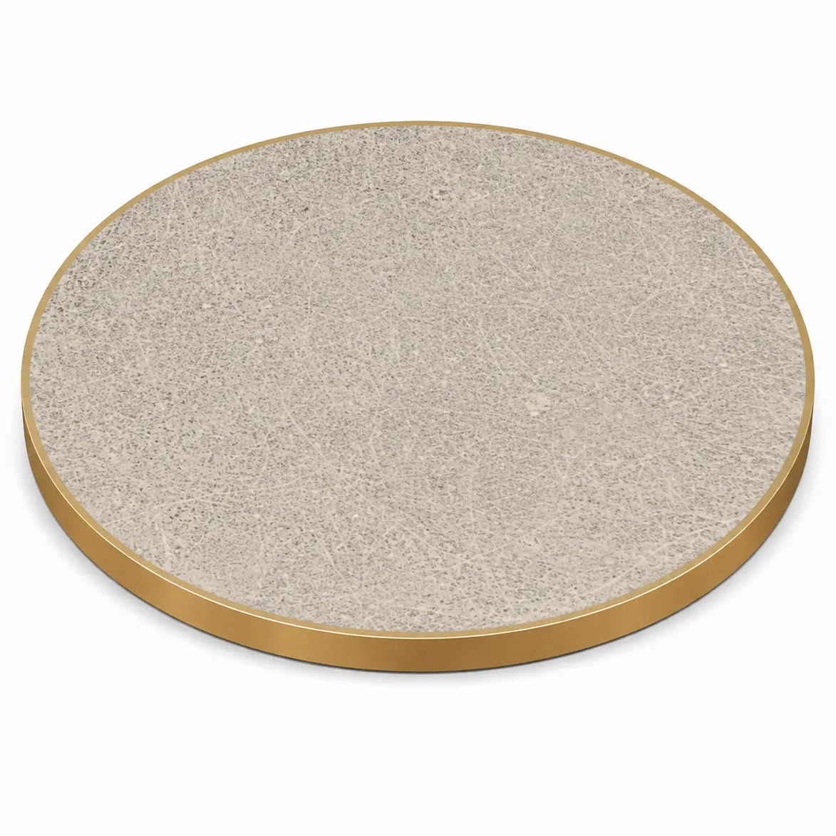 Plateau de table Capri rond – Chant laiton bakélisé