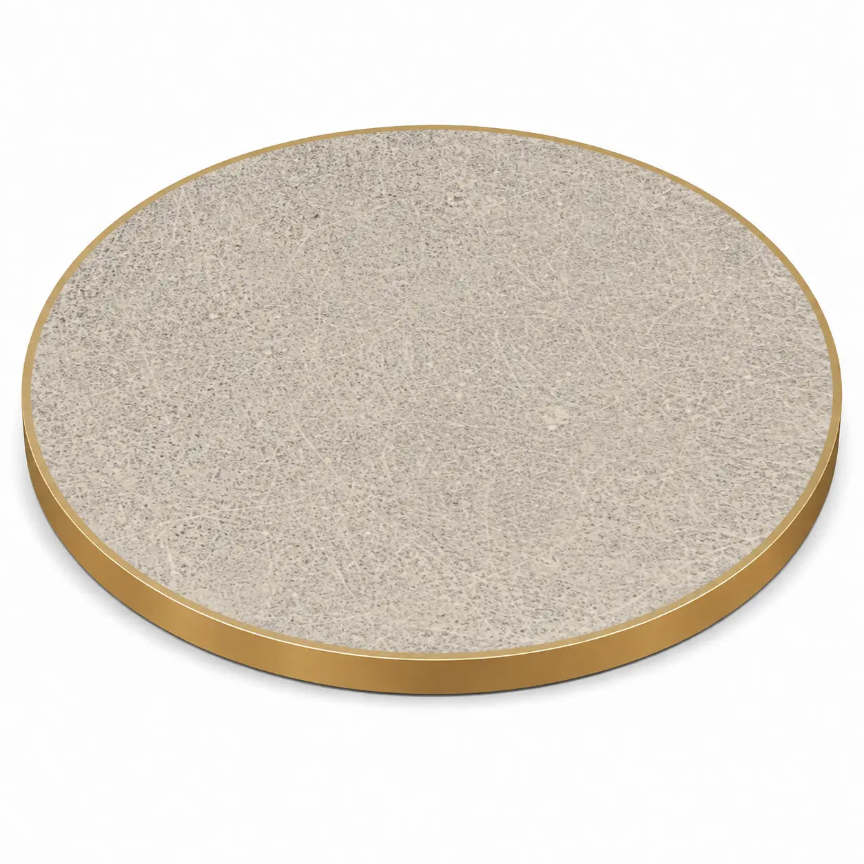 Plateau de table Capri rond – Chant laiton bakélisé