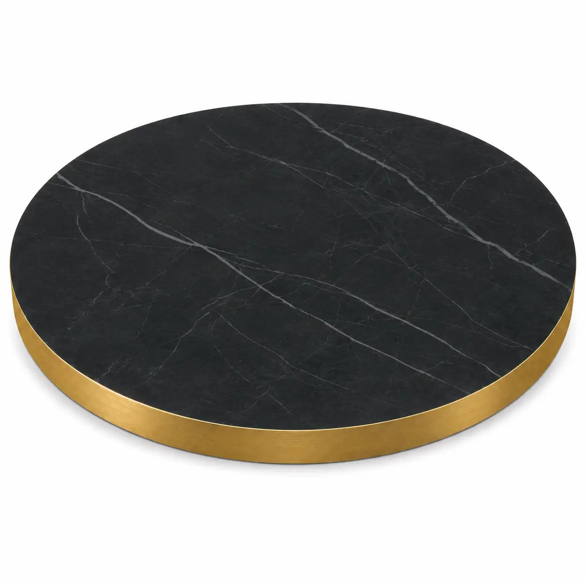 Plateau de table Capri rond – Chant PVC effet laiton