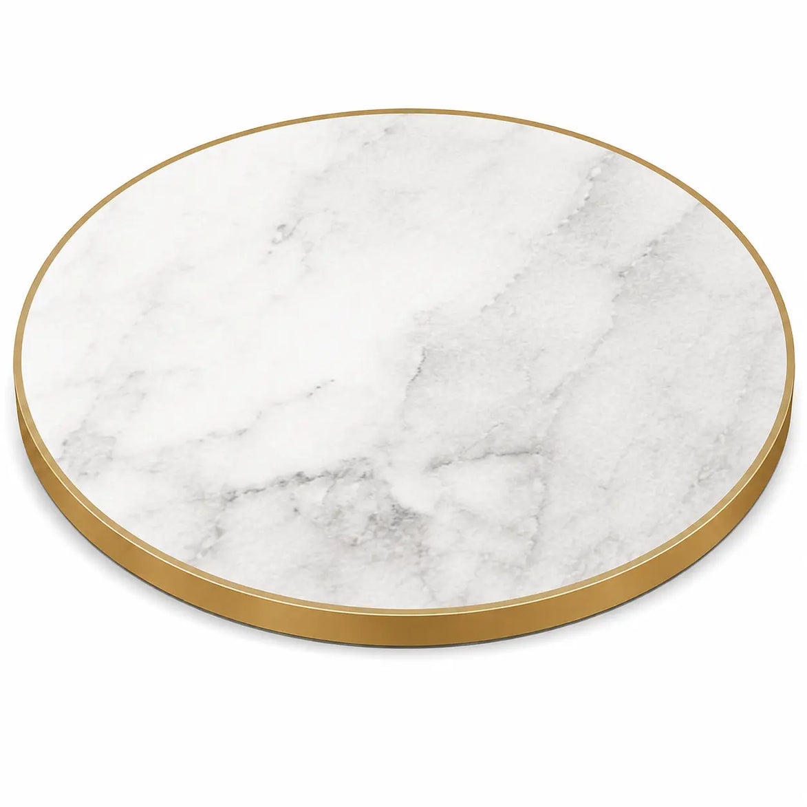 Plateau de table Capri rond – Chant laiton bakélisé