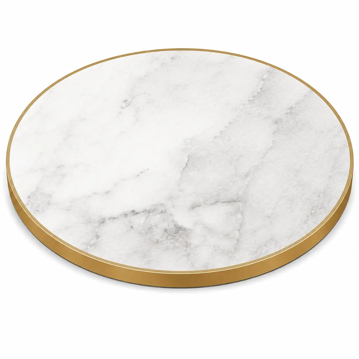 Plateau de table Capri rond – Chant laiton bakélisé