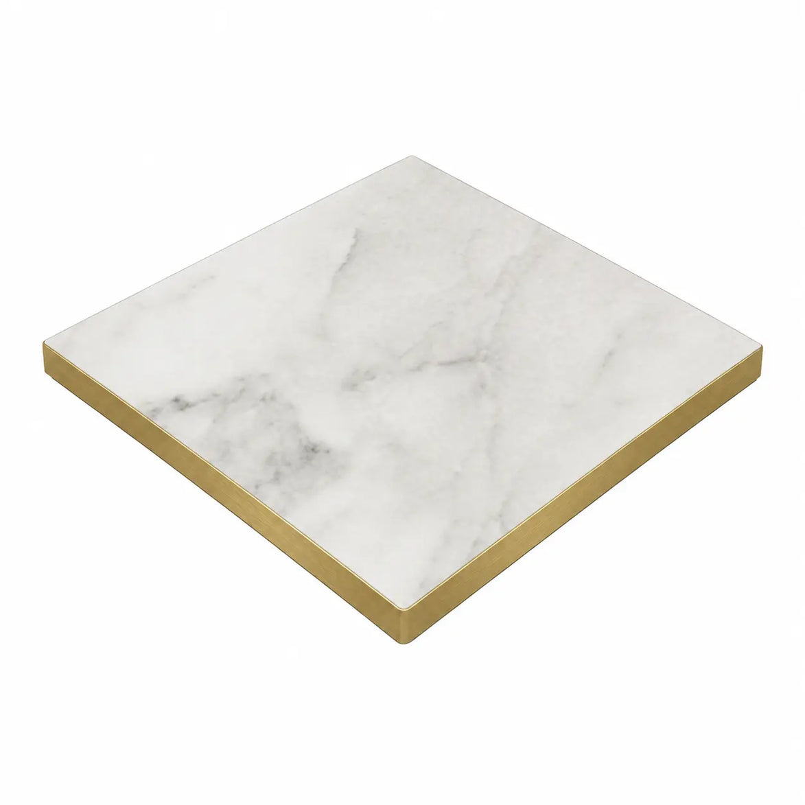 Plateau de table Capri carré – Chant PVC effet laiton