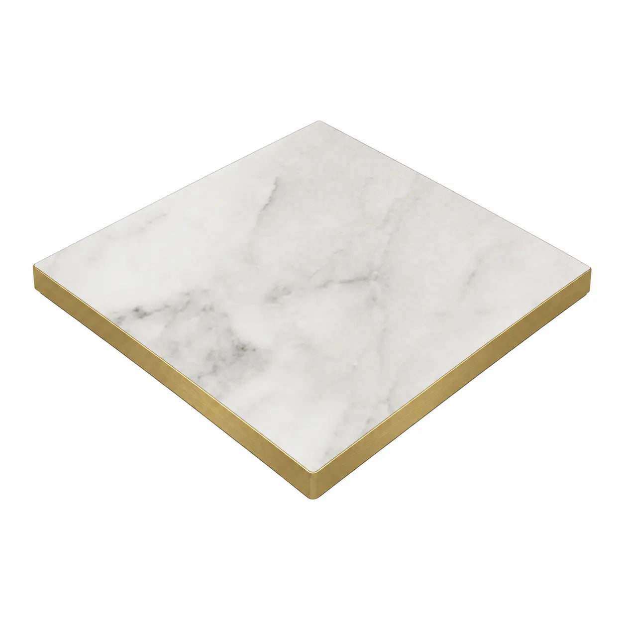 Plateau de table Capri carré – Chant PVC effet laiton