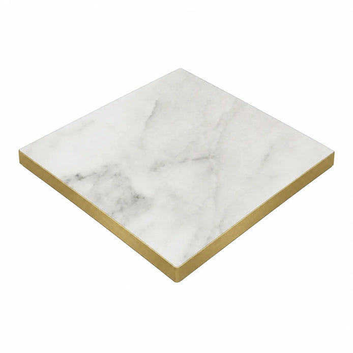 Plateau de table Capri carré – Chant PVC effet laiton