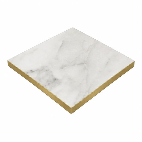 Plateau de table Capri carré – Chant PVC effet laiton