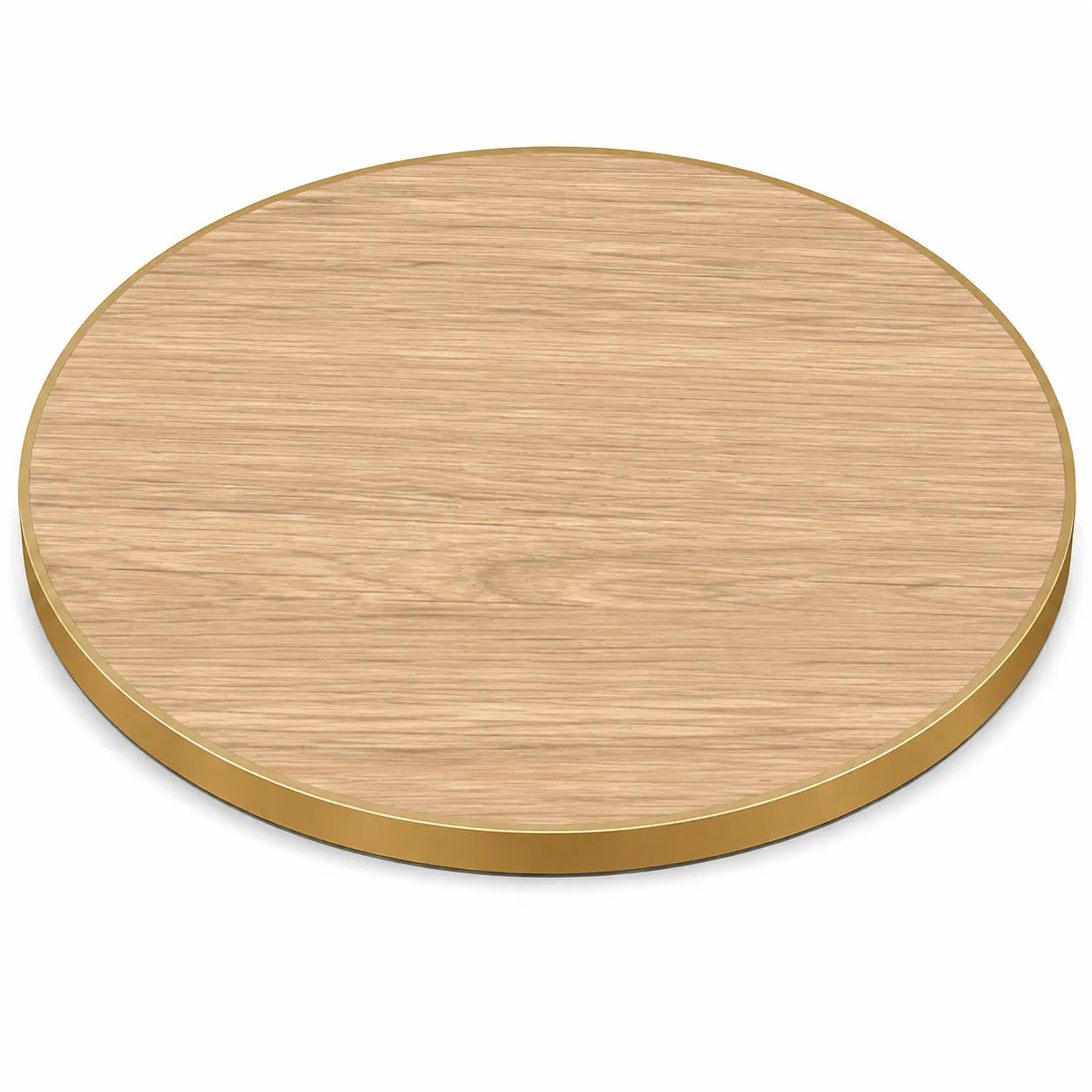 Plateau de table Capri rond – Chant laiton bakélisé