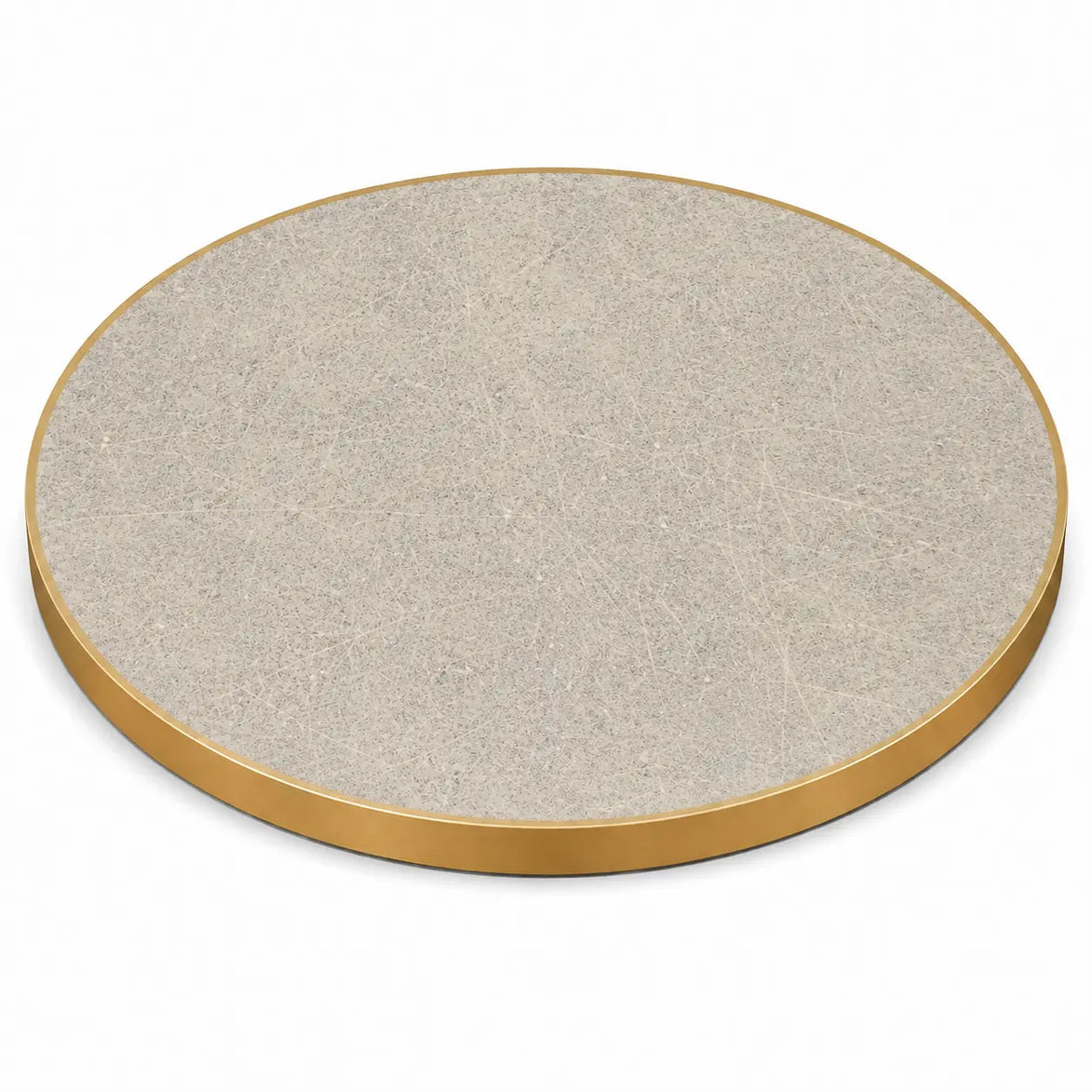 Plateau de table Capri rond – Chant laiton bakélisé