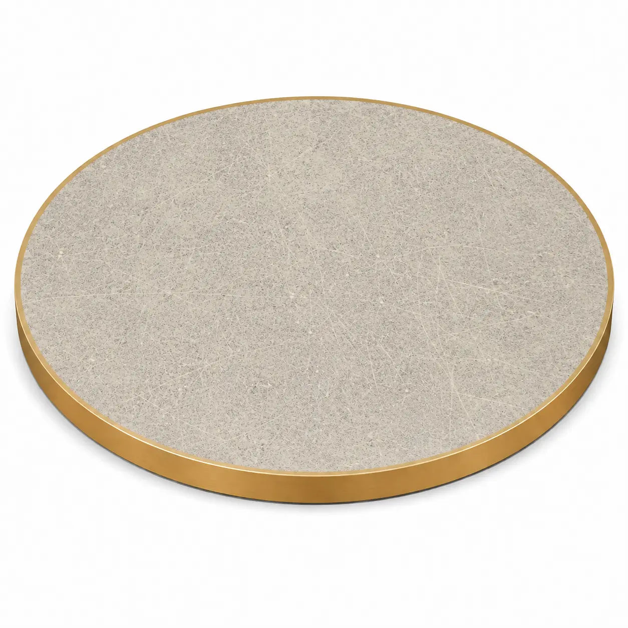 Plateau de table Capri rond – Chant laiton bakélisé