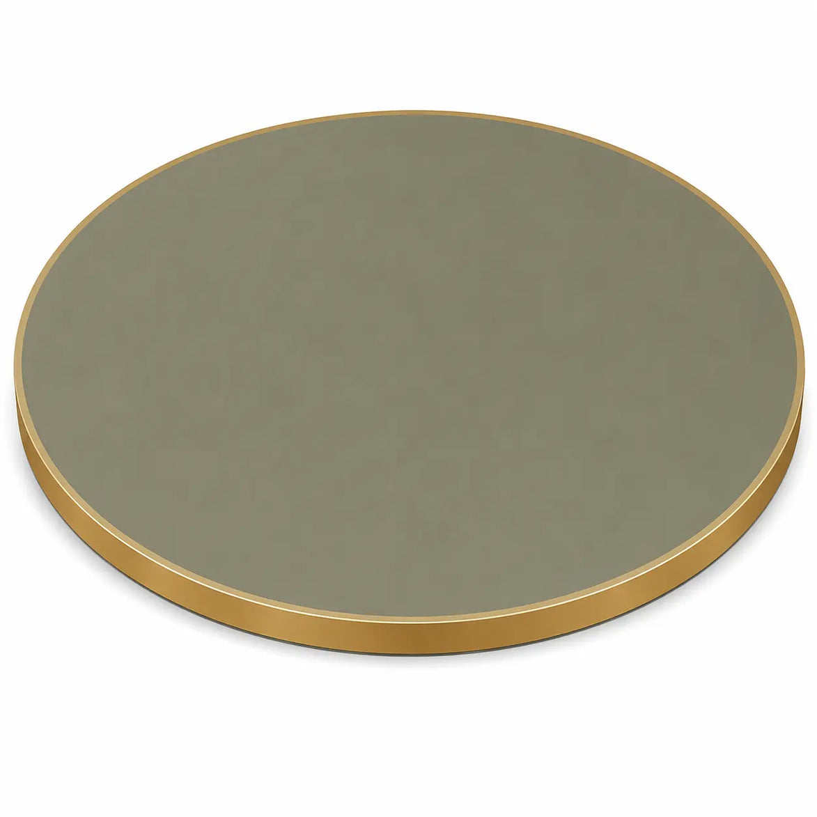 Plateau de table Capri rond – Chant laiton bakélisé