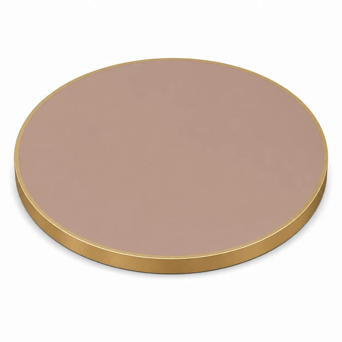 Plateau de table Capri rond – Chant laiton bakélisé
