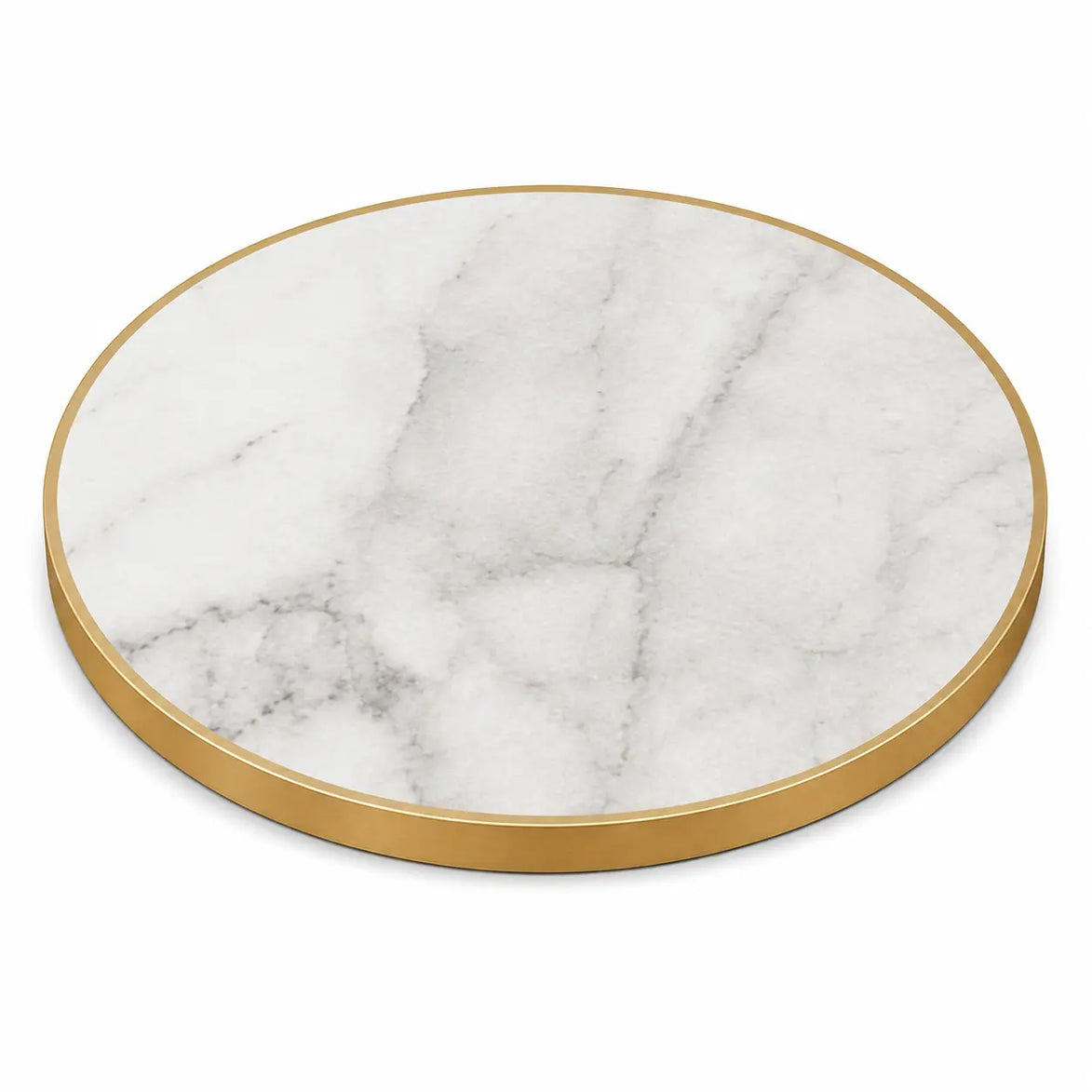 Plateau de table Capri rond – Chant laiton bakélisé