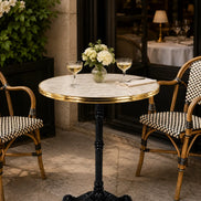 Table complète Monza - Cerclage laiton  Ø60 cm