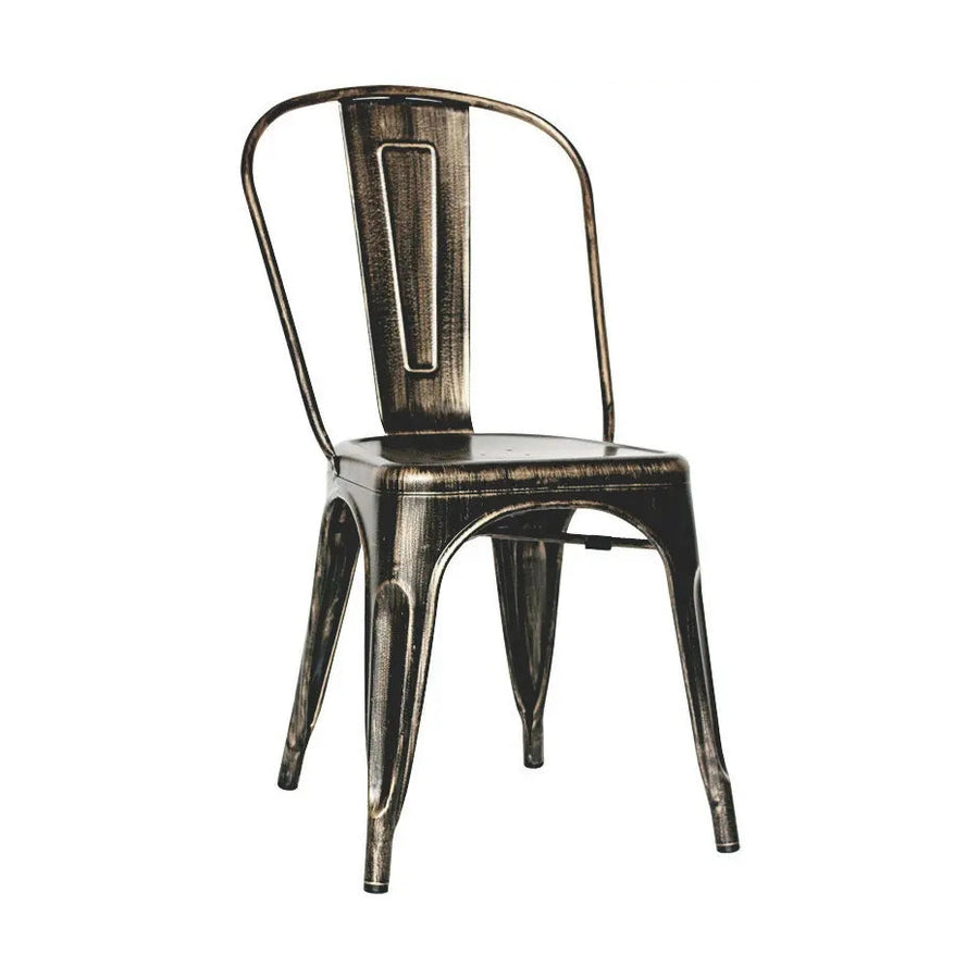 Chaise Matera — chaise de bistrot en métal peint à finition vintage patinée