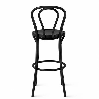 Tabouret Sulpice — tabouret de bistrot tout bois en hêtre, coloris Noir