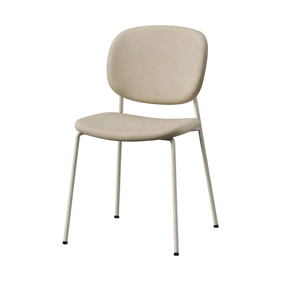 Chaise Peace — chaise de restaurant à structure métal tapissée, coloris Ivoire