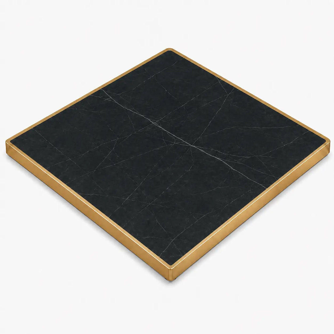 Plateau de table Capri carré – Chant laiton bakélisé