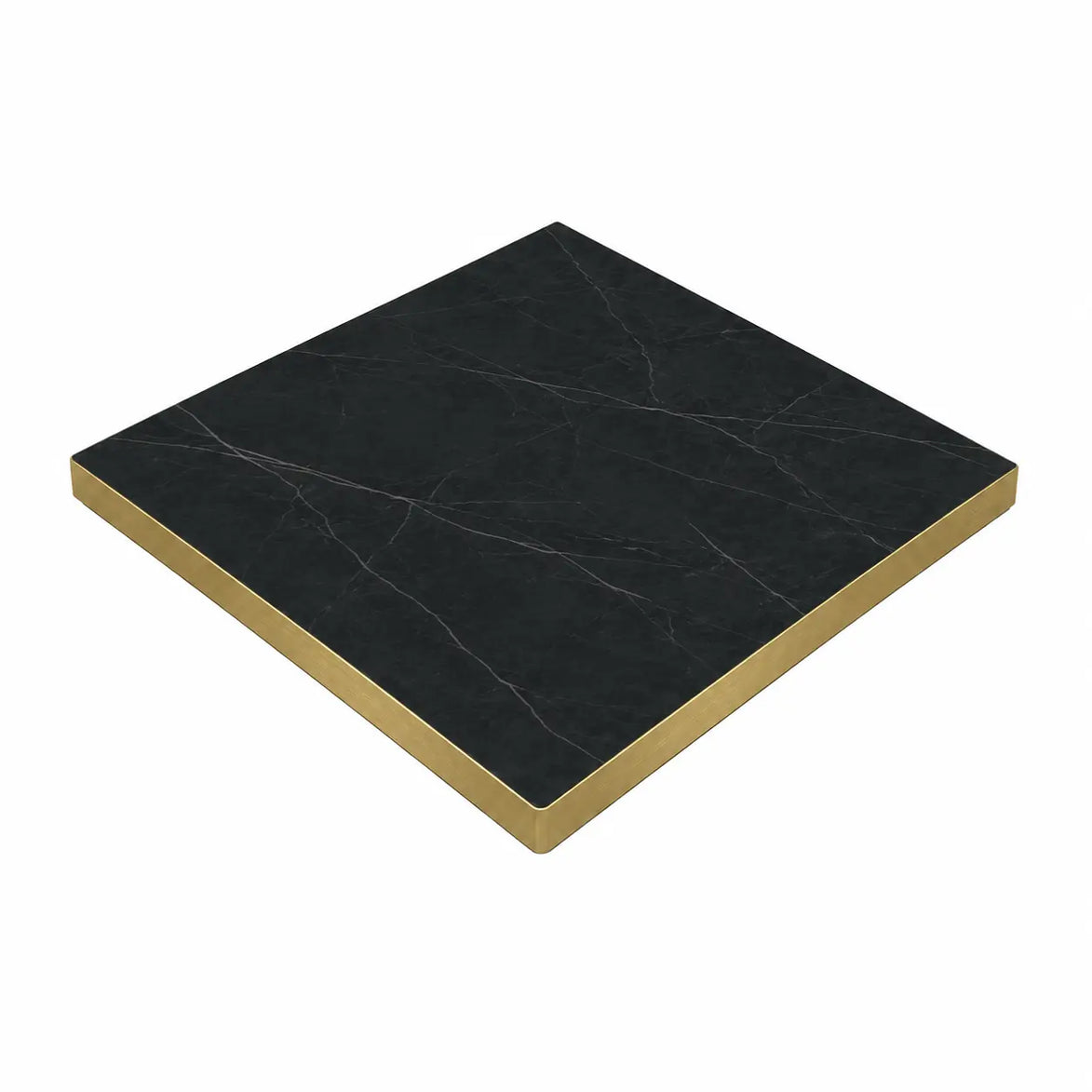 Plateau de table Capri carré – Chant PVC effet laiton